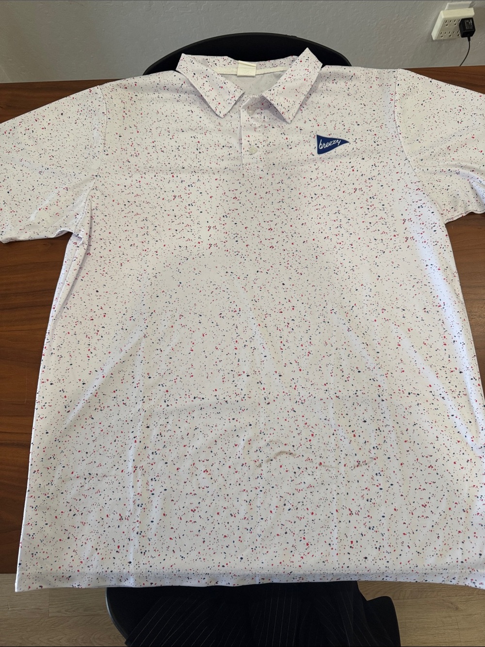 Breeze White Speckled Polo Shirt